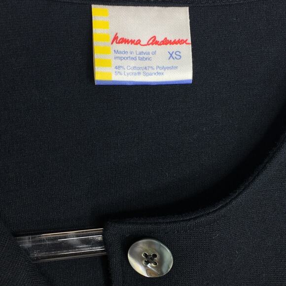 Hanna Andersson Womens Size XS Tunic Jacket Top Black Half Button Up - Picture 6 of 6